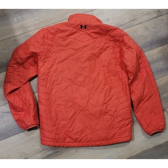 Red Under Armour Women's Puffer Jacket Fitted Size Large Cold Gear - Picture 3 of 6